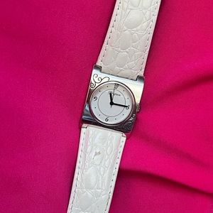Brighton Vintage White Leather Watch